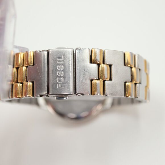 Vintage Fossil Arkitekt Watch Faded Two Tone 35mm Gray Date Dial w New Battery - Picture 15 of 16